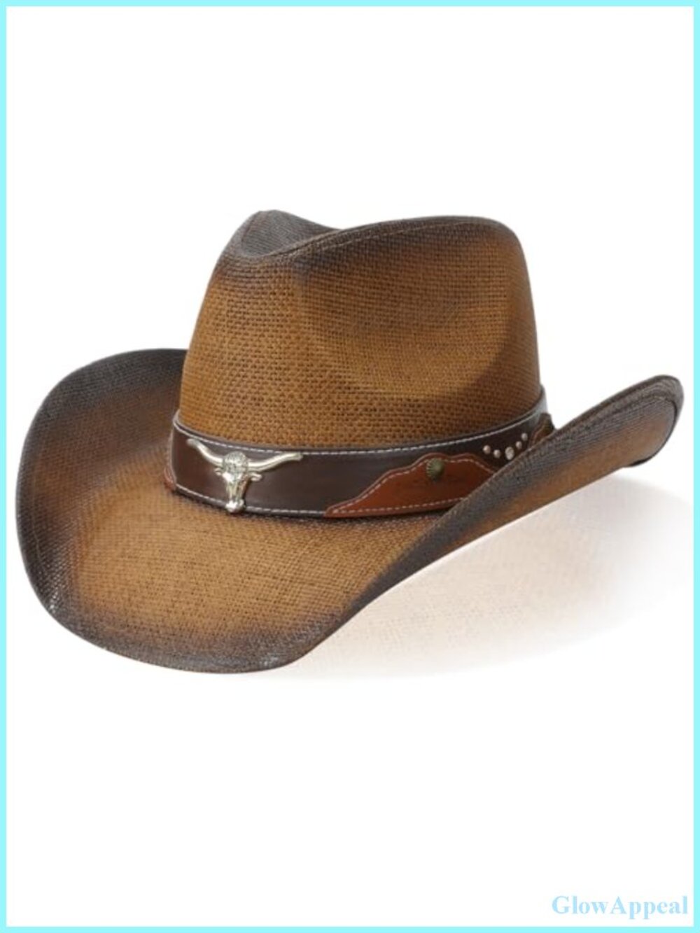Straw Cowboy Hat with Shapeable Brim, Wide Brim, Breathable, UPF 30, Unisex
